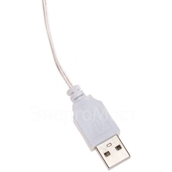 Фонарики тайские Перламутр 5м 25LED тепл. бел. питание USB прозр. ПВХ Neon-Night 304-010