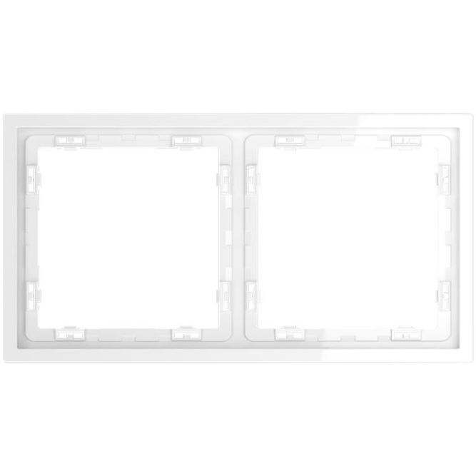 Рамка 2-м S70 пластик. бел. глянцевый Voltum VLS100201
