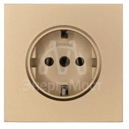 Розетка 1-мест. с/з ПБТ СП ZIMA IP20 10А безвинт. зажим зол. LEZARD 704-3688-122BQC