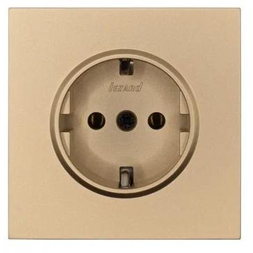 Розетка 1-мест. с/з ПБТ СП ZIMA IP20 10А безвинт. зажим зол. LEZARD 704-3688-122BQC