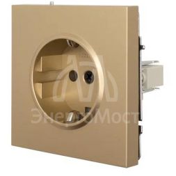 Розетка 1-мест. с/з ПБТ СП ZIMA IP20 10А безвинт. зажим зол. LEZARD 704-3688-122BQC