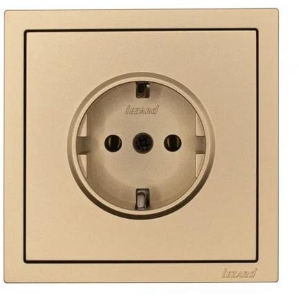 Розетка 1-мест. с/з ПБТ СП ZIMA IP20 10А безвинт. зажим зол. LEZARD 704-3688-122BQC