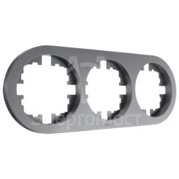 Рамка 3-м OSEN горизонт. круглая сер. матов. LEZARD 744-7400-148
