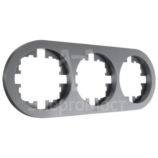 Рамка 3-м OSEN горизонт. круглая сер. матов. LEZARD 744-7400-148