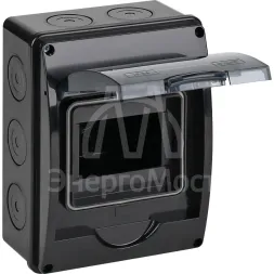 Щиток ОП Тусо на 5мод.с вертик.двер.200х150х98мм черн. Ruvinil 69005Ч