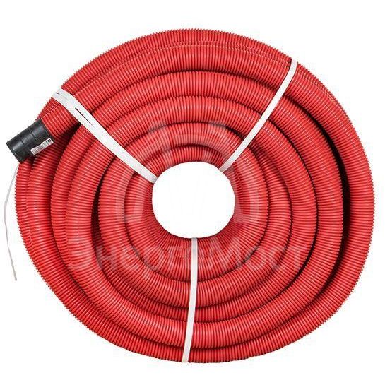 Труба гофрированная двустенная ПНД гибкая d63мм с протяжкой SN13 красн. (уп.50м) PROxima EKF tg2st-63-50m