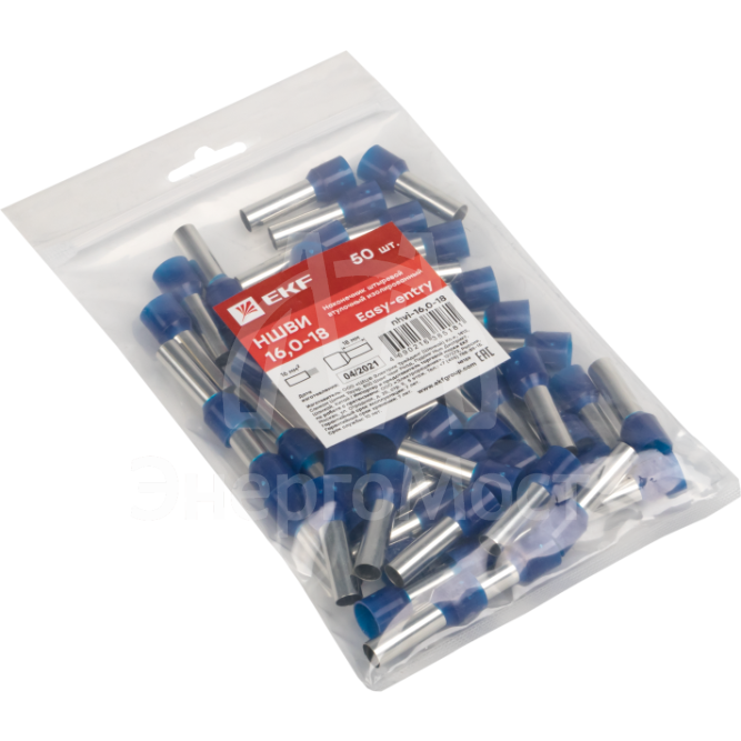 Наконечник штыревой втулочный НШвИ 16.0-18 (уп.50шт) PROxima EKF nhvi-16.0-18