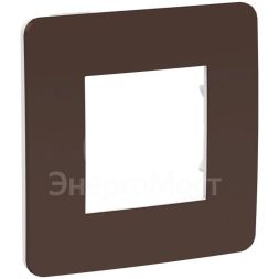 Рамка 1-м UNICA STUDIO шоколад/бел. SchE NU280216