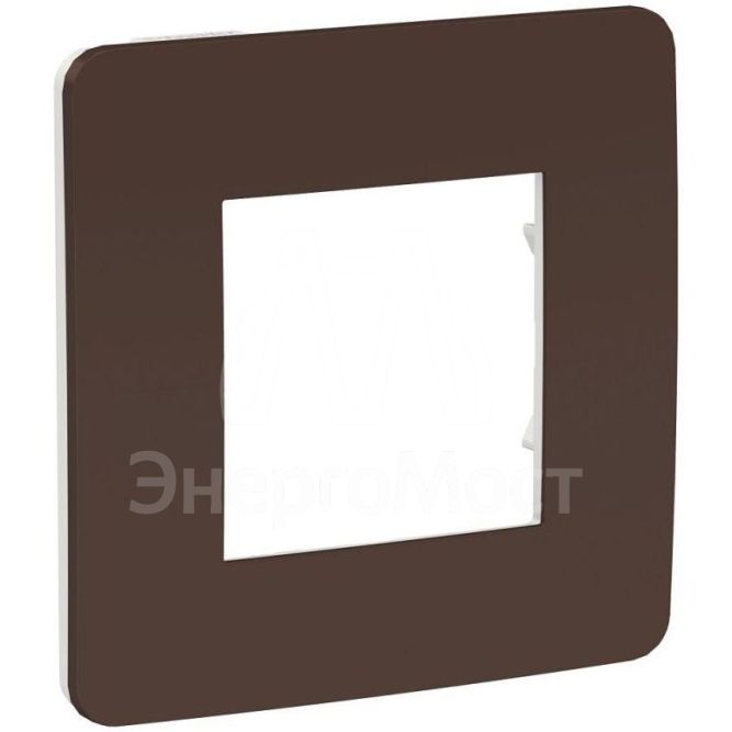 Рамка 1-м UNICA STUDIO шоколад/бел. SchE NU280216