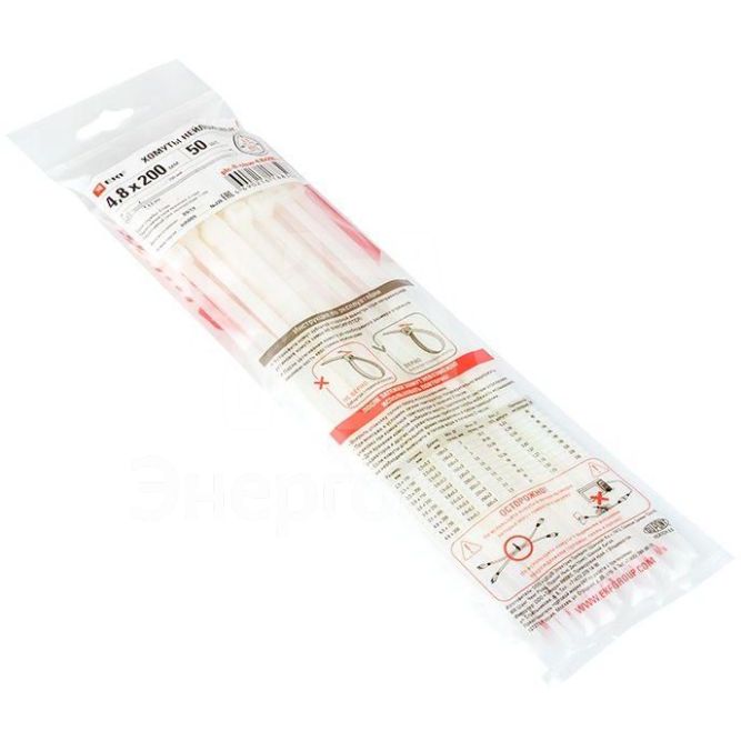 Хомут P6.6 4.8х200 FlexLock стандартный бел. (уп.100шт) PROxima EKF plc-fl-ctsw-4.8x200