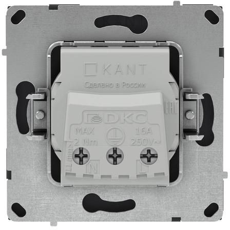 Розетка силовая KANT 2P+E защ. шторки черн. уголь DKC 7012003