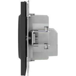 Розетка силовая KANT 2P+E защ. шторки черн. уголь DKC 7012003