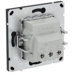 Розетка силовая KANT 2P+E защ. шторки черн. уголь DKC 7012003