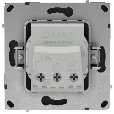 Розетка силовая KANT 2P+E защ. шторки черн. уголь DKC 7012003