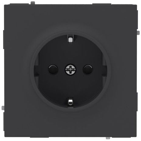 Розетка силовая KANT 2P+E защ. шторки черн. уголь DKC 7012003