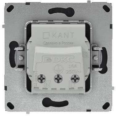 Розетка силовая KANT 2P+E защ. шторки черн. уголь DKC 7012003