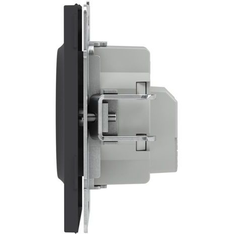Розетка силовая KANT 2P+E защ. шторки черн. уголь DKC 7012003