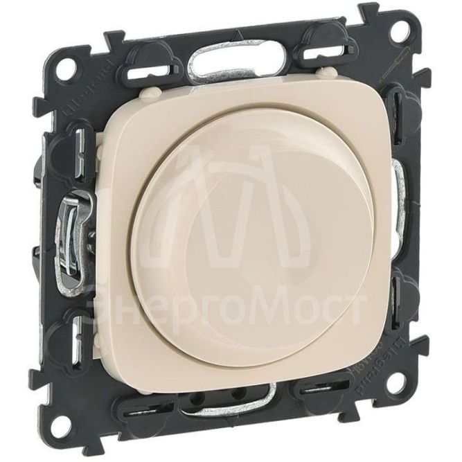 Механизм светорегулятора универсальный Valena Allure с поворотной ручкой 300Вт без нейтрали с лиц. панелью сл. кость Leg 752860