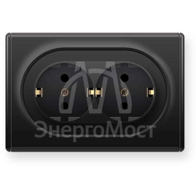 Розетка 2-м СП Florence с заземл. черн. 1E10401303 OneKeyElectro 2172813