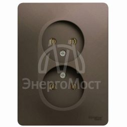 Розетка 2-м СП Glossa 16А IP20 без заземл. шоколад SchE GSL000820