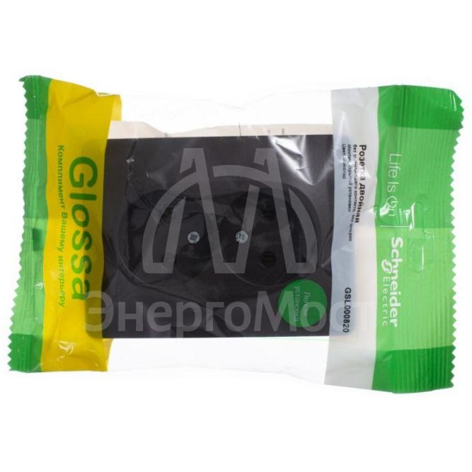 Розетка 2-м СП Glossa 16А IP20 без заземл. шоколад SchE GSL000820