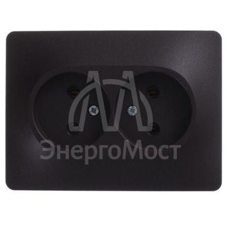 Розетка 2-м СП Glossa 16А IP20 без заземл. шоколад SchE GSL000820