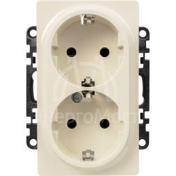 Механизм розетки 2-м СП Valena Life 16А IP20 250В 2х2К+З с лиц. панелью безвинт. зажимы сл. кость Leg 753227