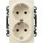 Механизм розетки 2-м СП Valena Life 16А IP20 250В 2х2К+З с лиц. панелью безвинт. зажимы сл. кость Leg 753227