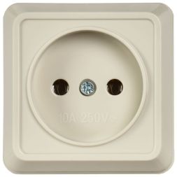 Розетка 1-м ОП Октава 10А IP20 без заземл. крем. IEK ERO10-K33-10-DC