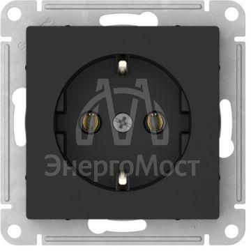 Розетка AtlasDesign 16А с заземл. быстрозажим. клем. механизм карбон SE ATN001043S