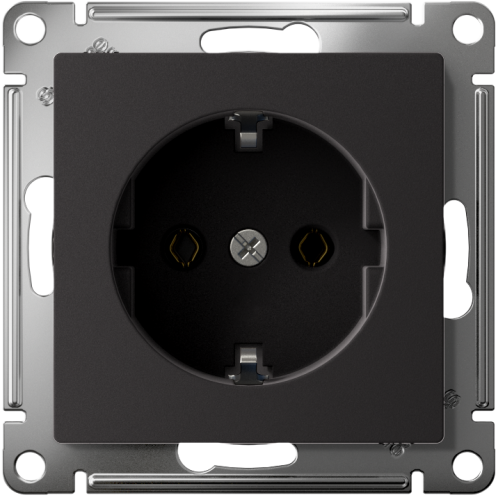Розетка AtlasDesign 16А с заземл. быстрозажим. клем. механизм карбон SE ATN001043S