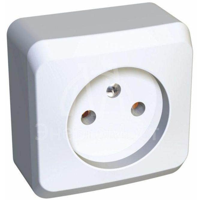 Розетка 1-м ОП Этюд 16А IP20 без заземл. бел. SchE PA16-001B