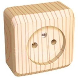 Розетка 1-м ОП Этюд Дача 16А IP20 без заземл. сосна SchE PA16-001D