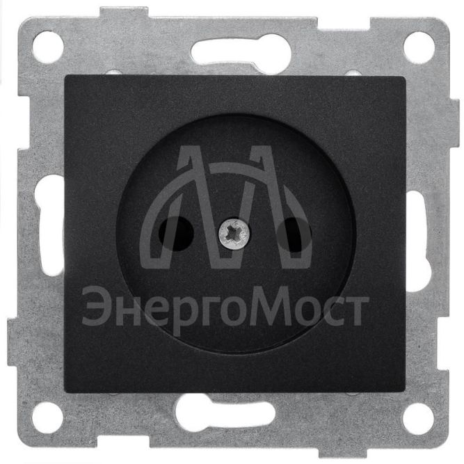 Розетка 1-м СП Bravo 16А 250В без заземл. защ. шторки механизм графит GUSI С10Р2-010