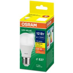 Лампа светодиодная LED G4 Value LVCLA100 12W/927 CRI95 12Вт 2700К 1200лм грушевидная матов. E27 170-250В OSRAM 4058075578975