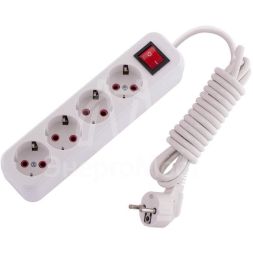 Удлинитель 4х3м с заземл. 16А IP20 с выкл. LEZARD 720-0403-402