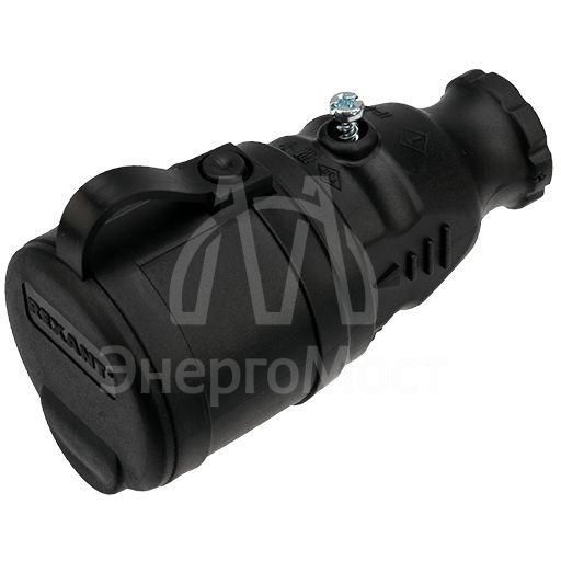 Розетка переносная влагозащ. с крышкой с/з 16А IP44 каучук Rexant 111-004