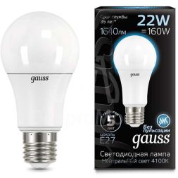 Лампа светодиодная Black A70 22Вт 4100К E27 Gauss 102502222
