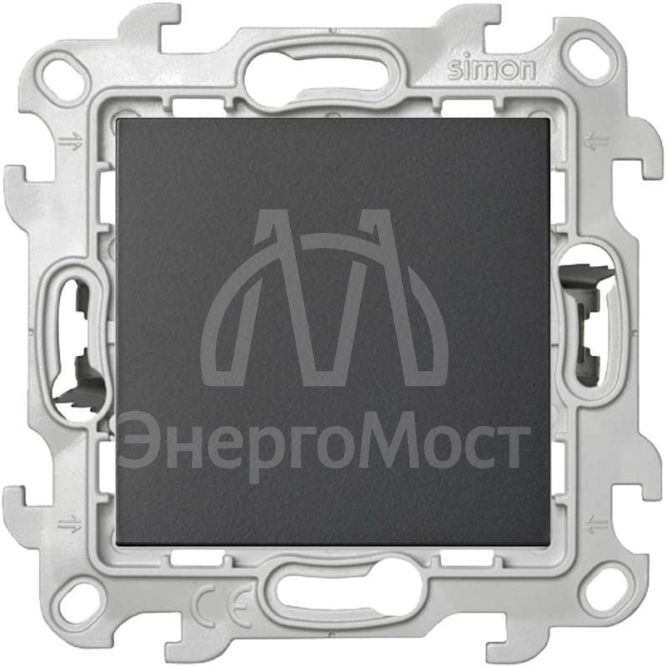 Механизм выключателя 1-кл. 1п 2мод. СП Simon 24 10А IP20 Push&amp;amp;Go графит Simon 2420101-038