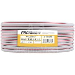 Кабель коаксиальный SAT 50M 75Ом CCS/Al/Al 75% бел. (уп.50м) PROCONNECT 01-2401-2-50