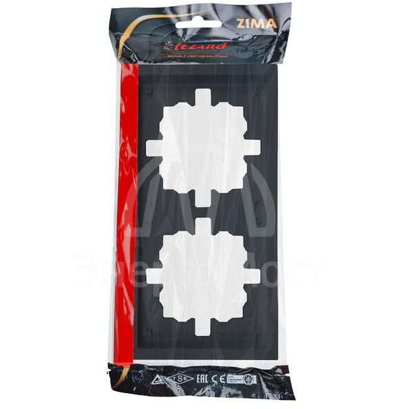 Рамка 2-мест. горизонт. ZIMA черн. бархат LEZARD 704-4200-147