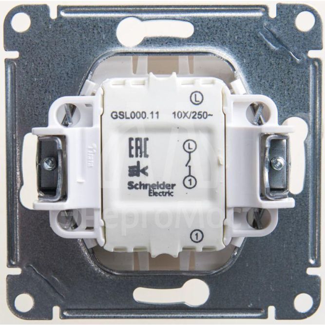 Механизм выключателя 1-кл. СП Glossa 10А IP20 (сх. 1) 10AX перламутр SchE GSL000611