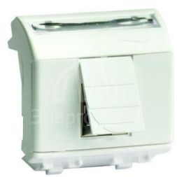 Розетка компьютерная 1-м СП 2мод. Brava RJ45 кат.5E экранир. бел. DKC 76666B