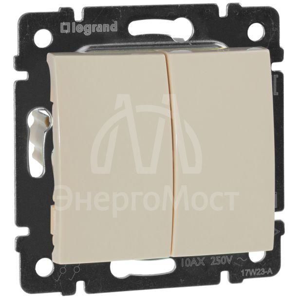 Механизм переключателя на 2 направления 2-кл. СП Valena 10А IP31 250В сл. кость Leg 774308