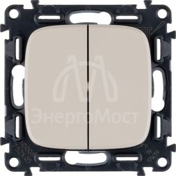Механизм выключателя 2-кл. СП Valena Allure 10А IP20 250В с лиц. панелью безвинт. зажимы сл. кость Leg 752805