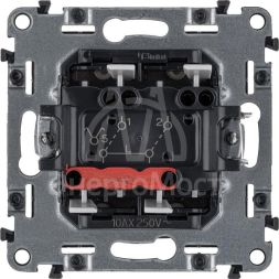 Механизм выключателя 2-кл. СП Valena Allure 10А IP20 250В с лиц. панелью безвинт. зажимы сл. кость Leg 752805