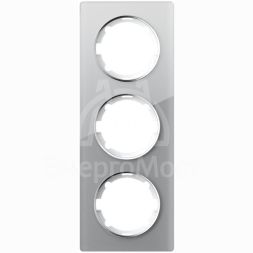 Рамка 3-м Garda вертикал. стеклянная сер. 2E52311302 OneKeyElectro 2234949