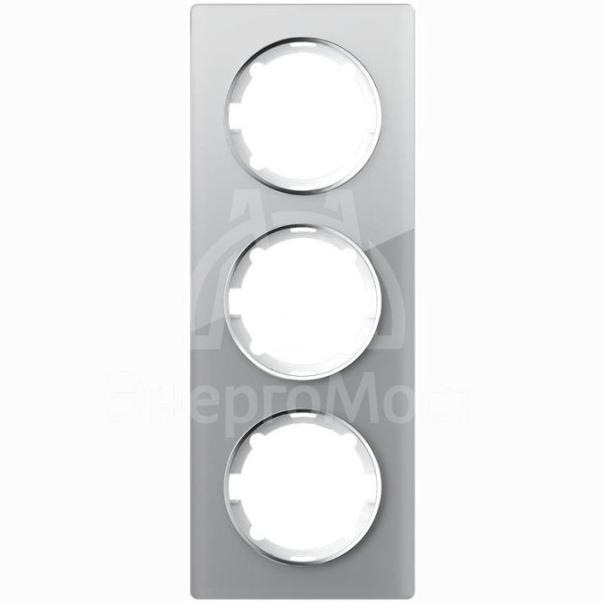 Рамка 3-м Garda вертикал. стеклянная сер. 2E52311302 OneKeyElectro 2234949