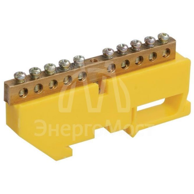 Шина PE &amp;quot;земля&amp;quot; на DIN-изол. ШНИ-6х9-10-Д-Ж IEK YNN10-69-10D-K05