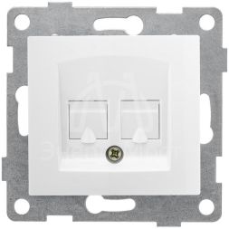 Розетка телефонная 2-м СП Bravo RJ12 механизм бел. GUSI С10Т2-001